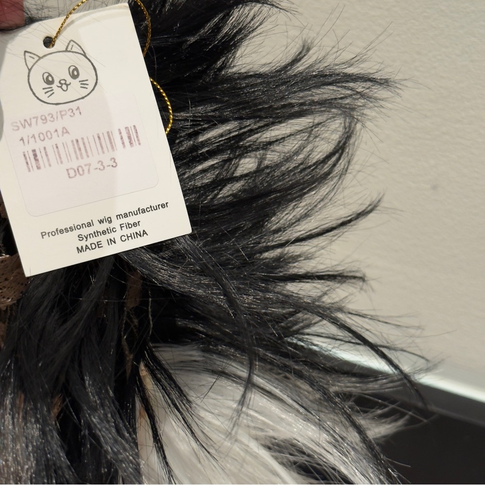 NWT - Yumeno Kyūsaku Q Bungo Stra Japanese Cosplay Wig Two Tone Black & White - Picture 10 of 14